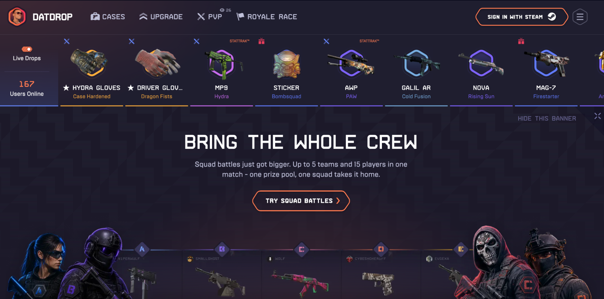 Datdrop case battles page